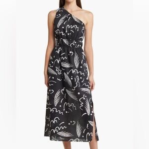 Rails Monochrome Patterned Midi Dress